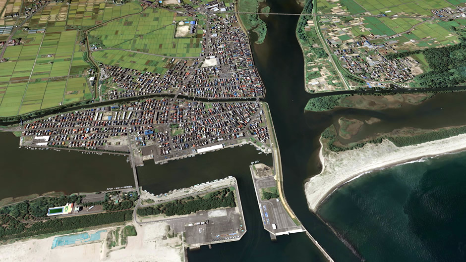 Yuriage in Natori (looking west) (before disaster)