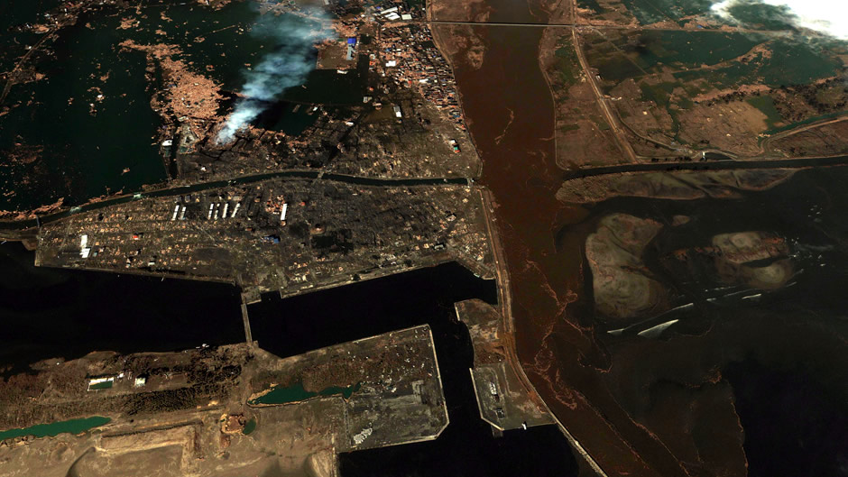 Yuriage in Natori (looking west) (after disaster)